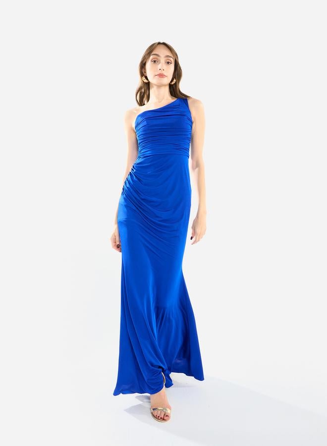 House of Moda Women One Shoulder Draped Evening Maxi Dress - Image 1